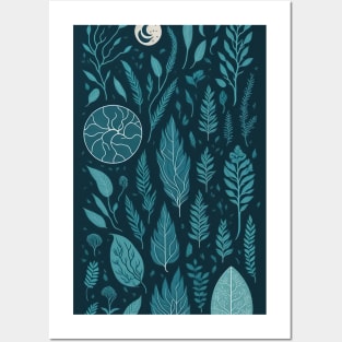 Great wave of leaves plants Posters and Art